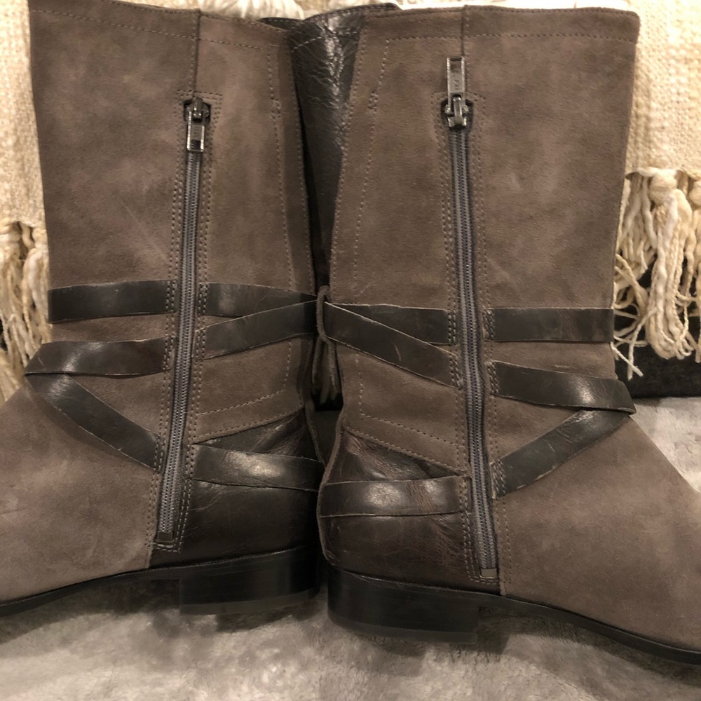 NWOB UGG Suede Leather Ankle Strap Buckle Boots - Picture 2 of 5